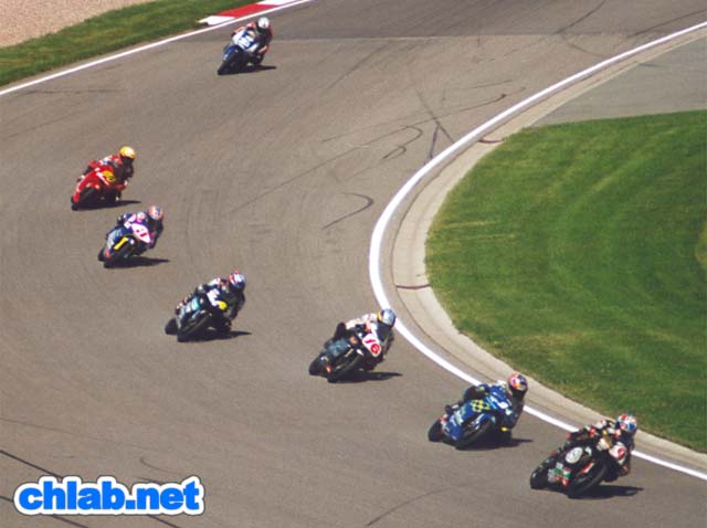 125er Rennen: Cecchinello vor Elias und dem spteren Sieger Sanna
