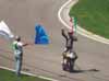 Marco Melandri feiert ausgelassen nach seinem ersten Sieg in der 250er Klasse
