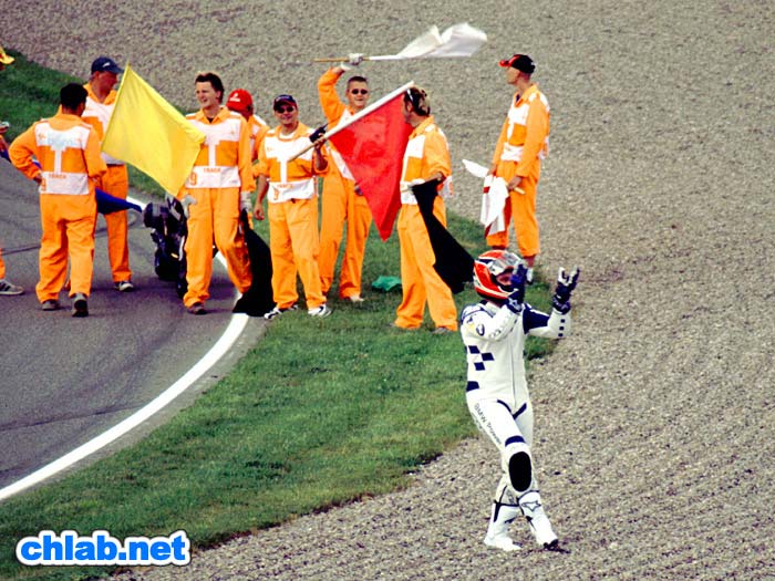 Randy Mamola nach dem Rennen
